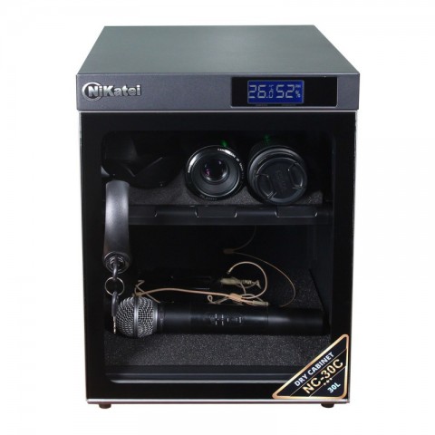 Tủ chống ẩm cao cấp Nikatei NC-30C viền nhôm mạ bạc